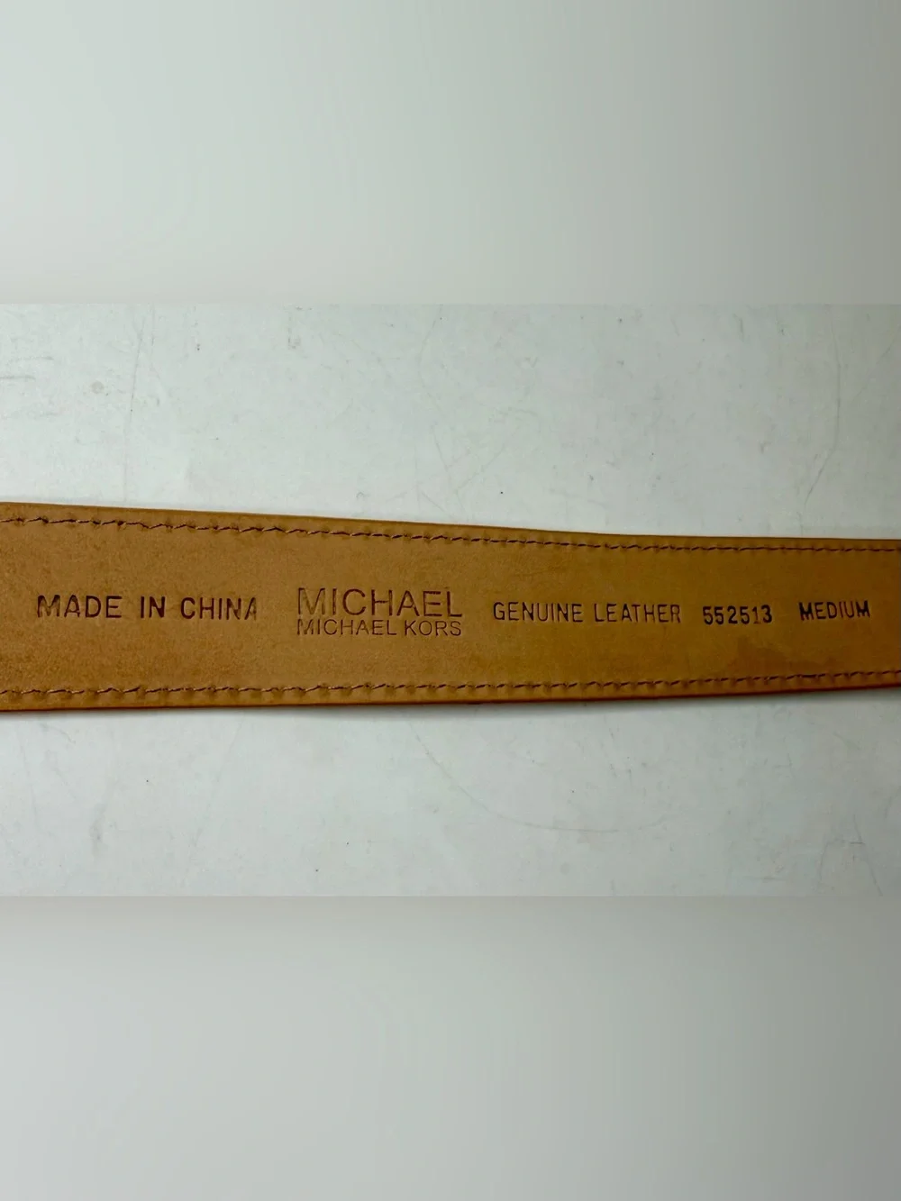 Vintage Michael Kors Genuine Leather Belt with silver Buckle Size M Mens 34 1.5”